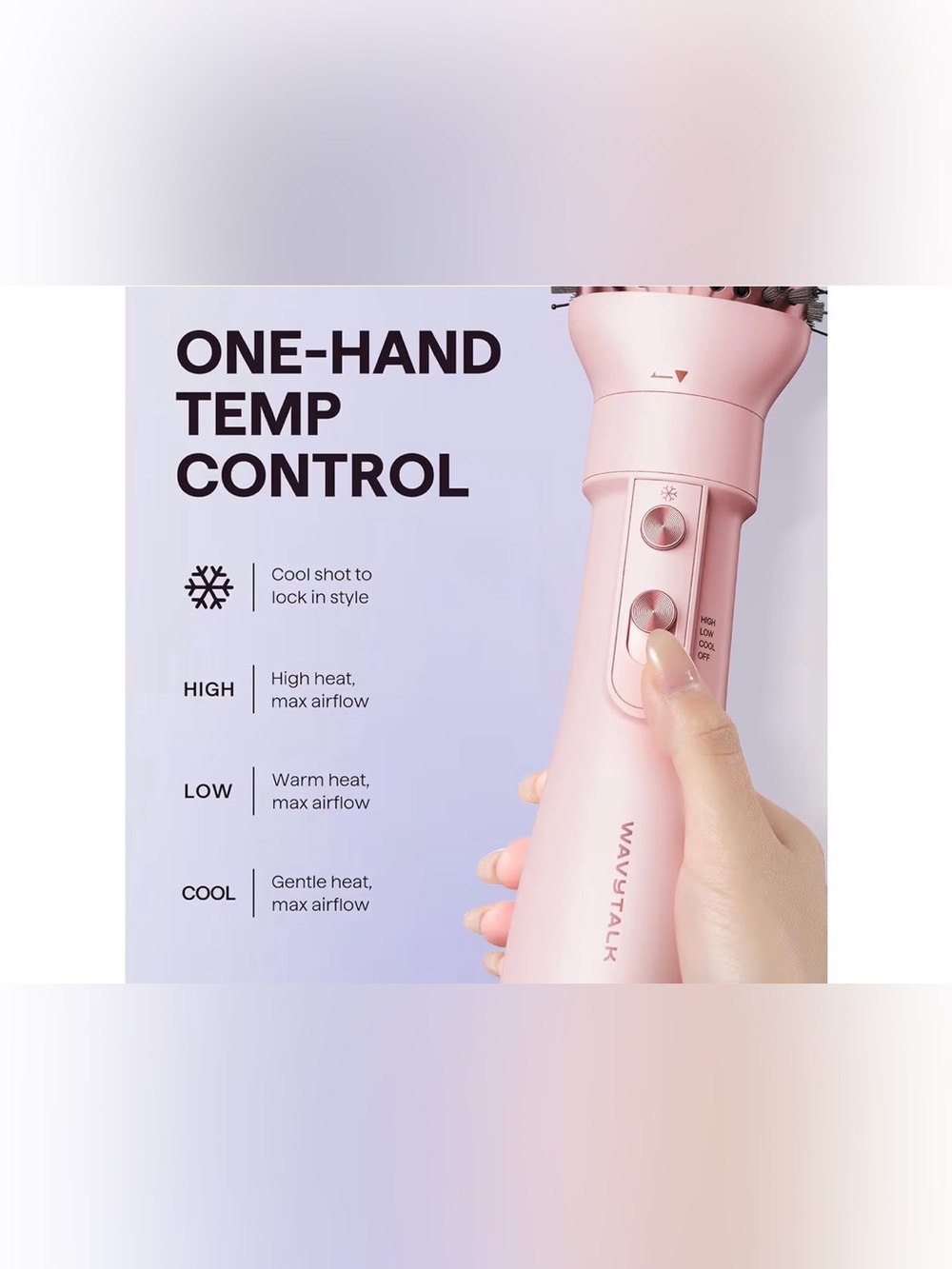 Pink Multi-Head Hot Air Brush Styler - 3 Attachments - Picture 3 of 4